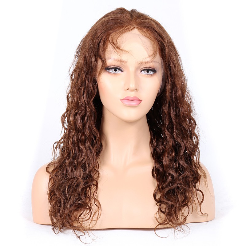 Full Lace Wigs #4/#30 Highlight Color Remy Human Hair Yaki Straight. 