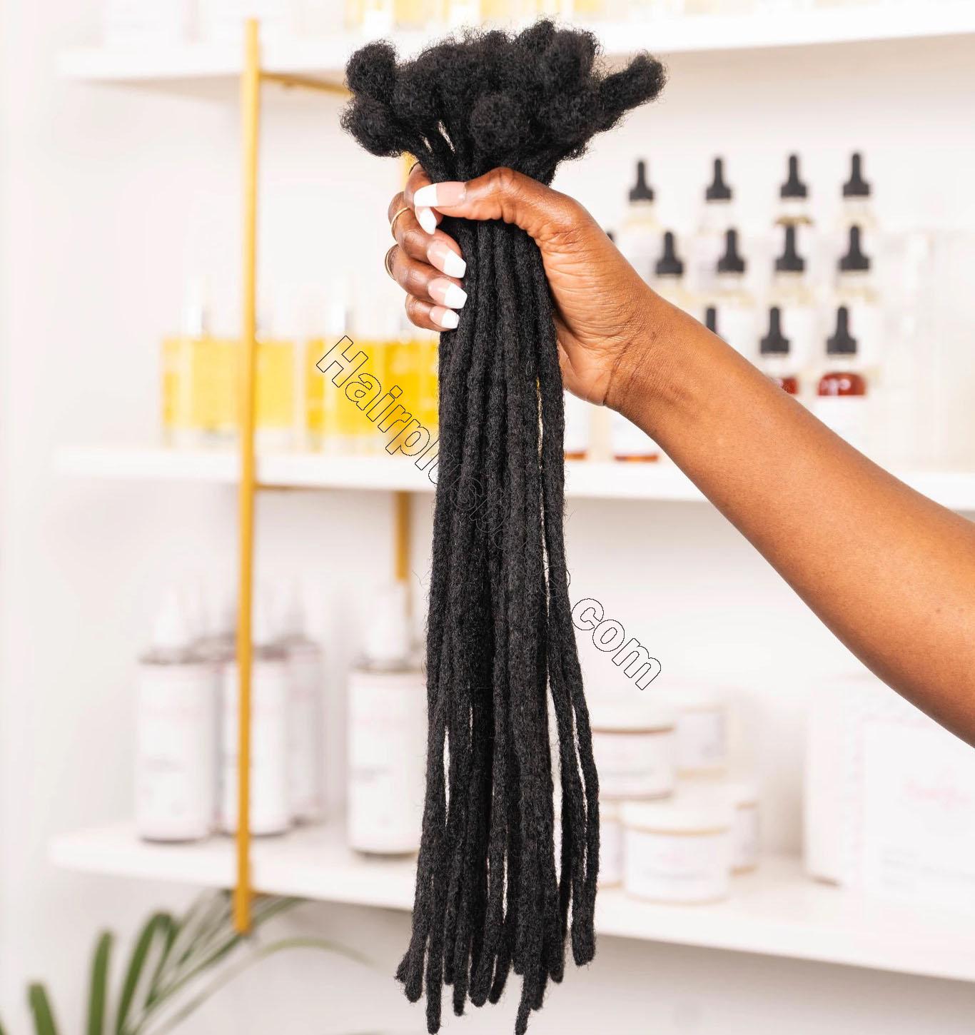 0.6cm Thickness Permanent Dread Extensions Human Hair Dreadlocks 20