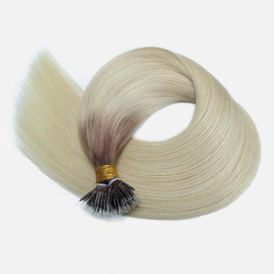 10 - 30 Inch Nano Ring Hair Extensions Pre Bonded Bead Tip Hair Extensions Ombre 100S #6T60