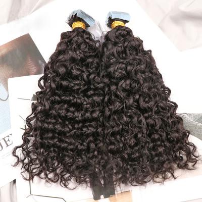 10 - 30 Inch Tape In Human Hair Extensions Curly 20 Pcs