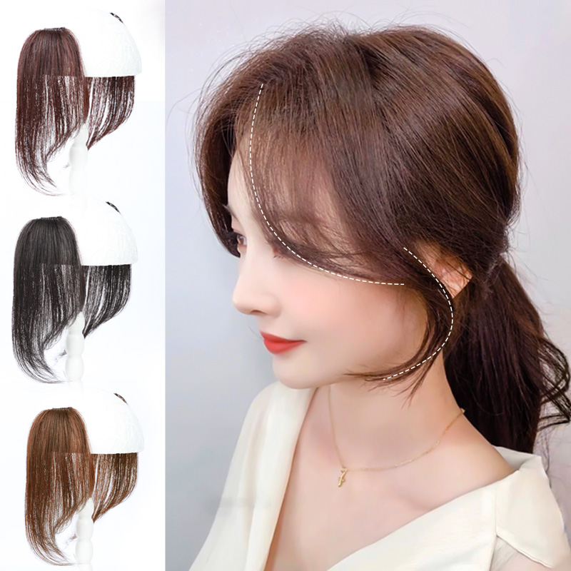 100 Human Hair Long Bangs Clip Remy Hair Side Bangs Hair Extensions