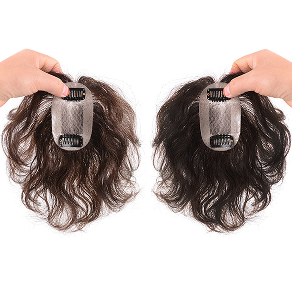 100 Human Hair Crown Wiglet Hair Piece Curly Hair Topper For Loss Hair