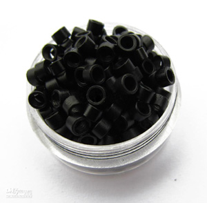 1000pcs Black Aluminium Spiral Links for Hair Extensions