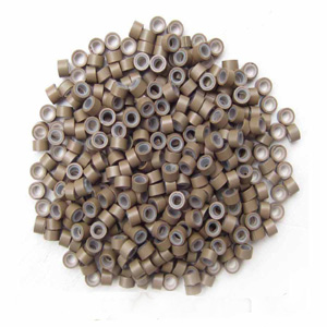 1000pcs Chestnut Brown Aluminium Silicone Beads for Hair Extensions