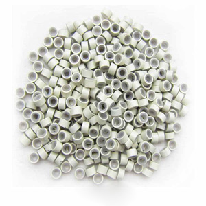 1000pcs White Aluminium Silicone Beads for Hair Extensions