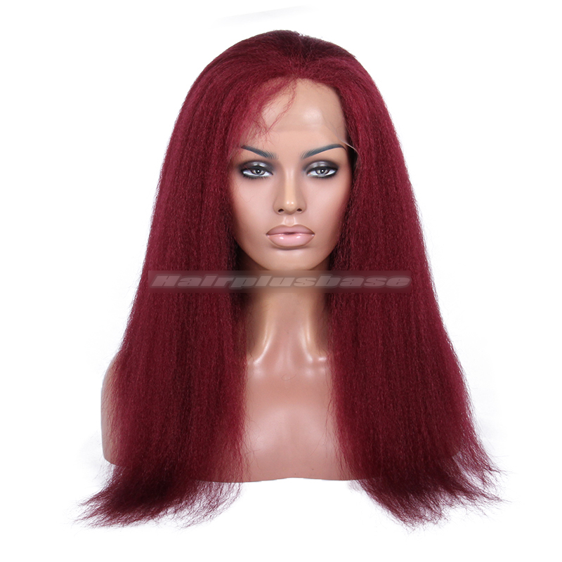 red kinky wig