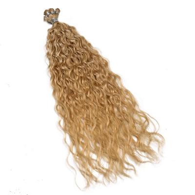 14 - 30 Inch Hand Tied Hair Extensions Loose Curl Human Hair Wefts 6 Bundles/Pack