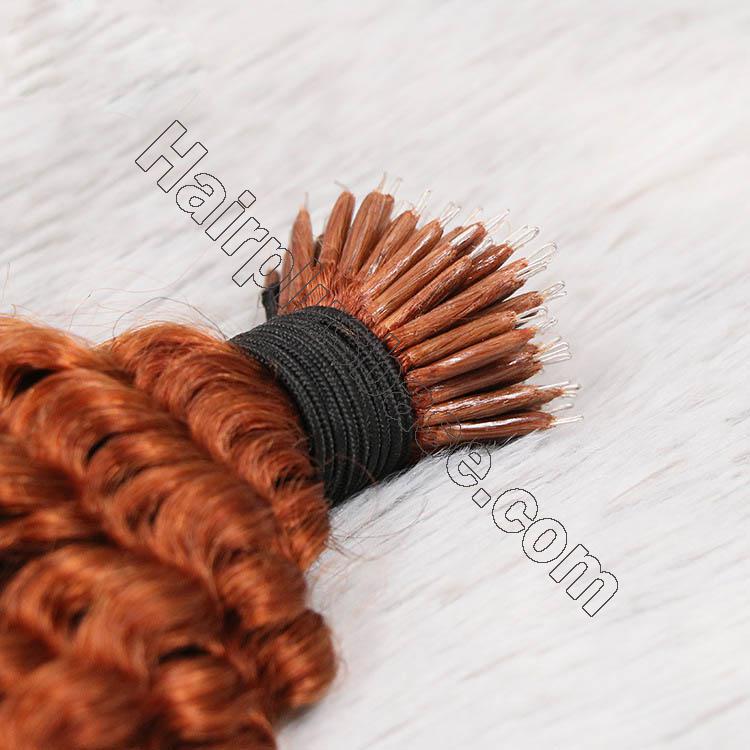 14 - 30 Inch Nano Ring Hair Extensions Human Hair Kinky Curly #33 100S 3