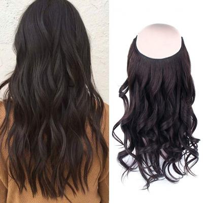 14 - 32 Inch Halo Hair Extensions #2 Black Brown Body Wave/Straight