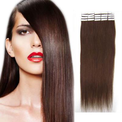 16 Inch #4 Medium Brown Tape In Human Hair Extensions 20pcs
