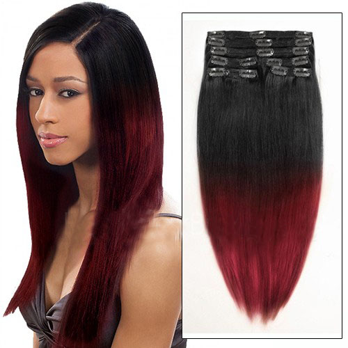 human hair extensions red ombre