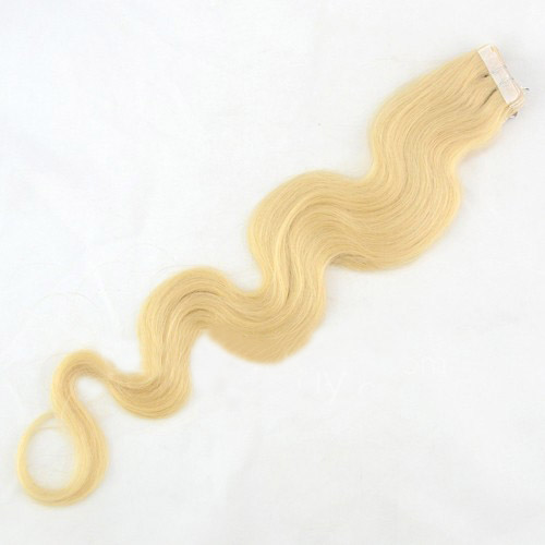20 Inch #24 Ash Blonde Fashion Tape In Hair Extensions Body Wave 20 Pcs details pic 1