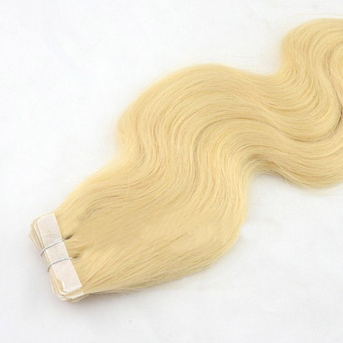 20 Inch #24 Ash Blonde Fashion Tape In Hair Extensions Body Wave 20 Pcs details pic 3