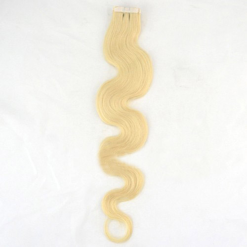 20 Inch #613 Bleach Blonde Convenient Tape In Hair Extensions Body Wave 20 Pcs details pic 0