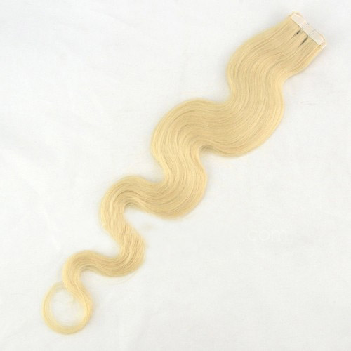 20 Inch #613 Bleach Blonde Convenient Tape In Hair Extensions Body Wave 20 Pcs details pic 1