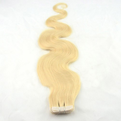 20 Inch #613 Bleach Blonde Convenient Tape In Hair Extensions Body Wave 20 Pcs details pic 3