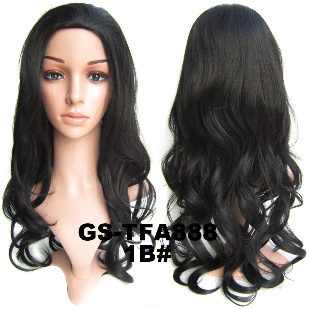 22 Inch Bright Curly and Long 3/4 Half Head Synthetic Hair Wigs With