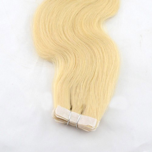 24 Inch #24 Ash Blonde Tape In Hair Extensions Silky Body Wave 20 Pcs details pic 4