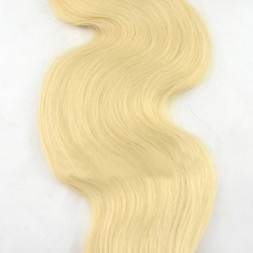 24 Inch #613 Bleach Blonde Tape In Hair Extensions Silky Body Wave 20 Pcs details pic 2