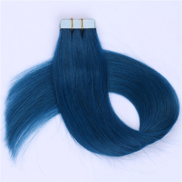 24 Inch Blue Tape In Human Hair Extensions 20pcs