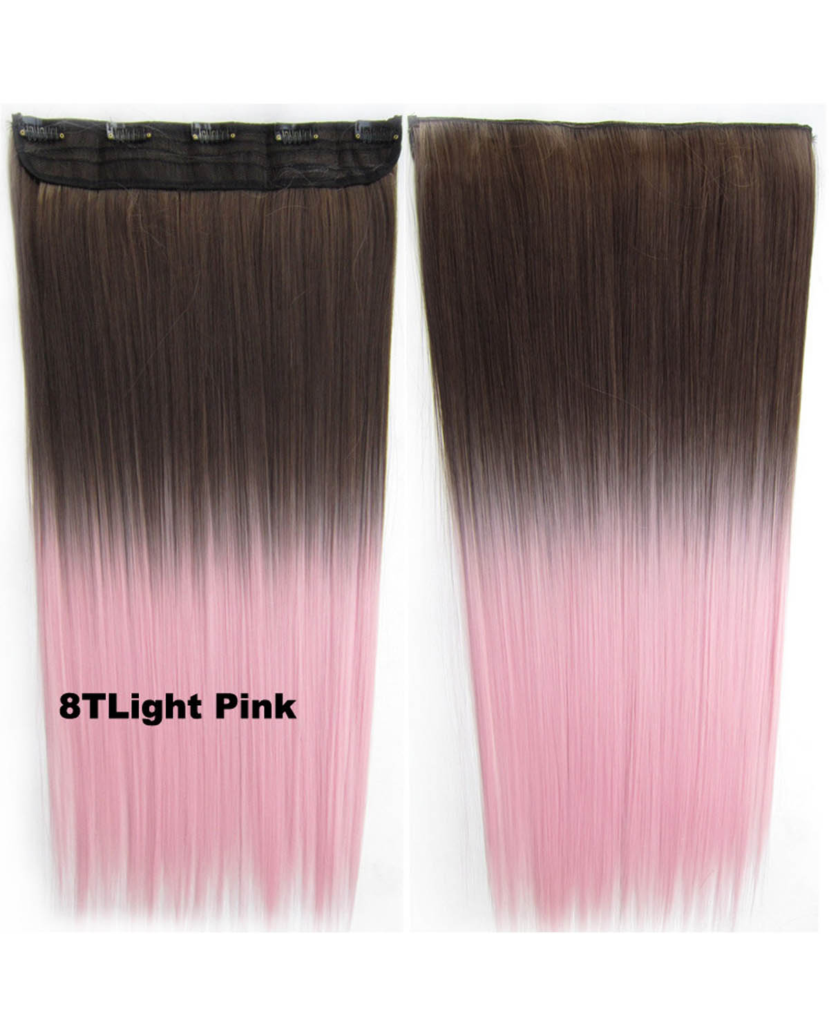 24 Inch Female Long and Smooth Straight One Piece 5 Clips Clip in