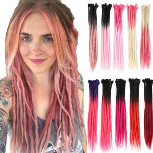 60cm Ombre Dreadlocks Hair Extensions Synthetic Punk Dreads Costume Cosplay Hair