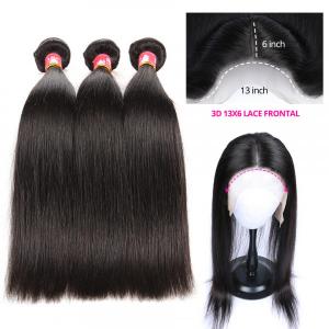 Straight Hair Bundles With 13x6 Lace Frontal Closure