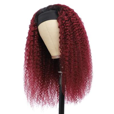 Burgundy 99J Headband Wig Kinky Curly Hair Wigs
