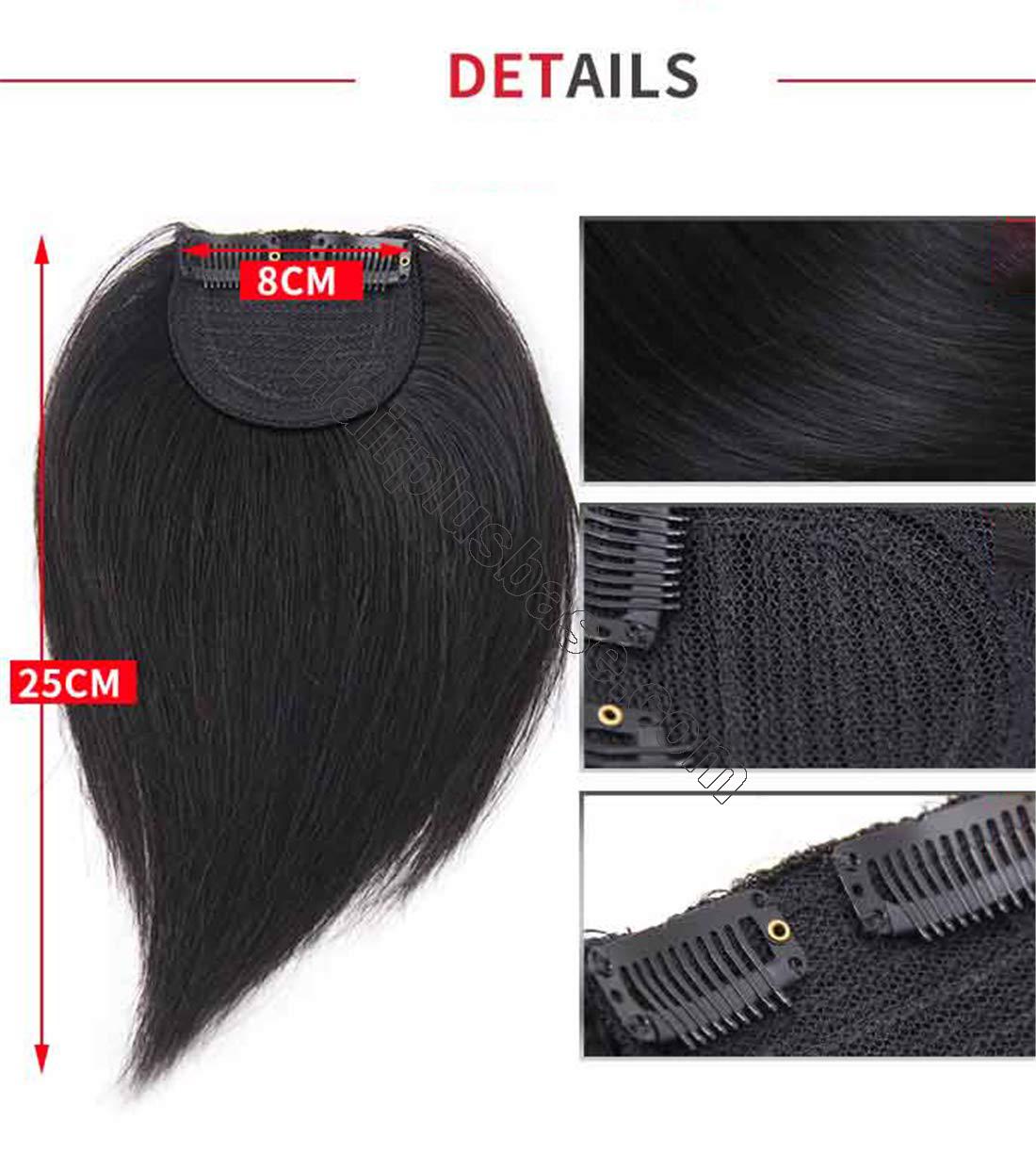 Clip on Crown Hair Extensions Human Hair, 10" Secret Thicken Crown