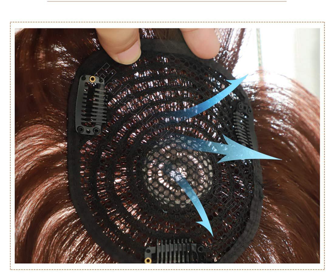 Clips on Human Hair Toppers for Women with Thinning Hair, Hand Made