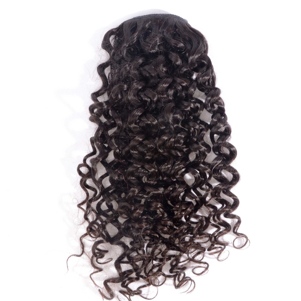 Curly Human Hair Ponytail Extensions Brazilian Virgin Hair Drawstring Pony Tail 2