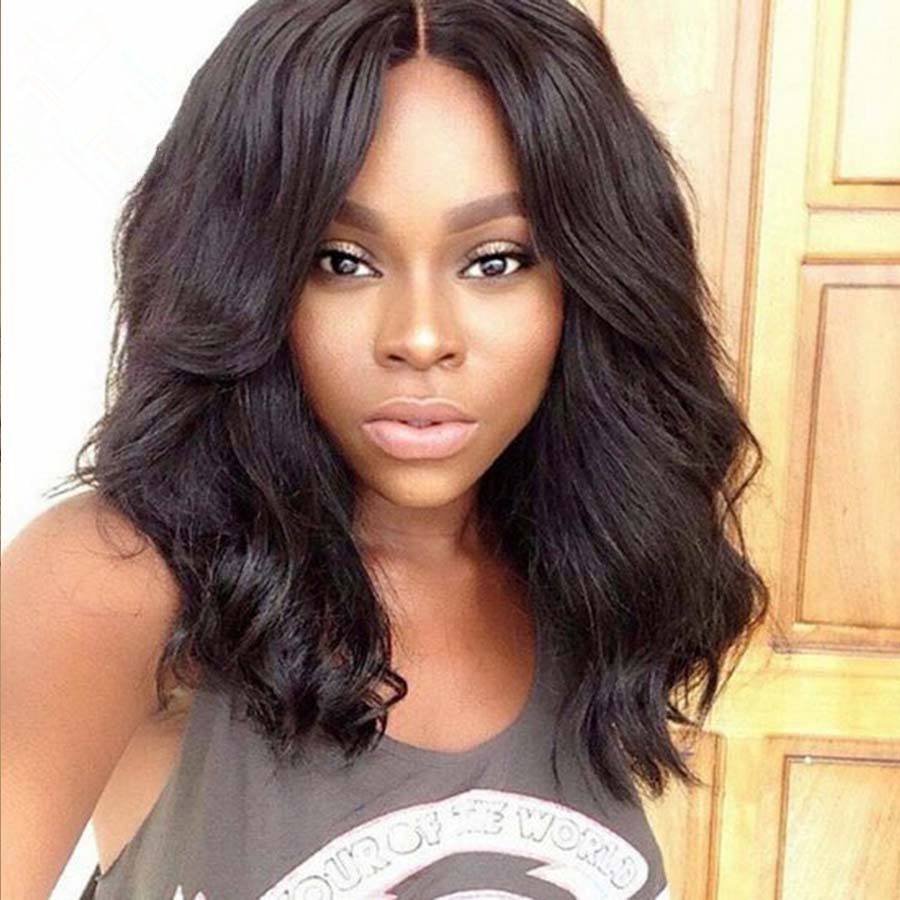 Full Lace Wigs Remy Human Hair Body Wave Shoulder Length Bob