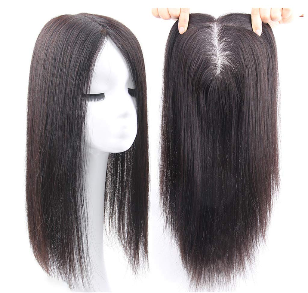 15*17CM Hand Made Topper Hairpiece Clip In 100% Human Hair Straight Remy Hair Topper For Women 1