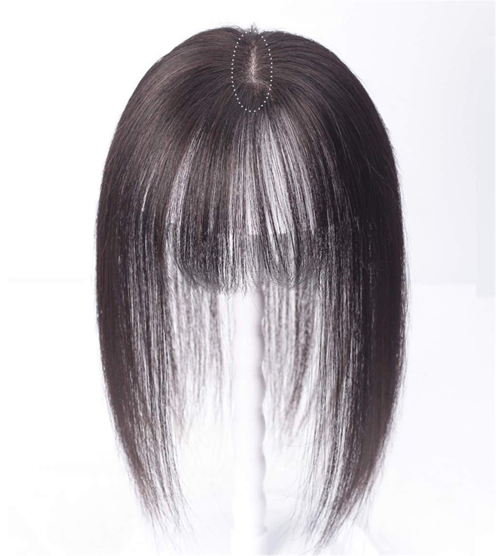 Human Hair Toppers Clip in, 7x10cm Mono Crown Topper Wiglet Hairpieces