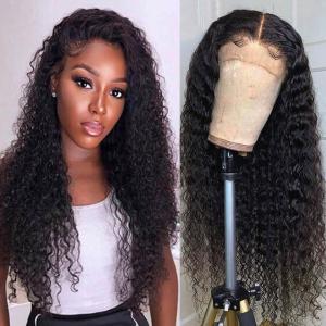 Kinky Curly 180% Density 4x4 Lace Front Wigs Pre-Plucked With Baby Hair