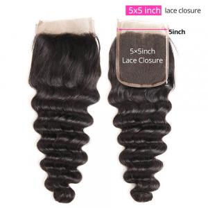 Loose Deep Wave Hair 5x5 inch Free Part Lace Closure New Type Deeper Parting Space Closure