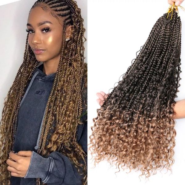 Get the Perfect Bohemian Look with 20 Inch Goddess Box Braids Curly End  Hair Extensions