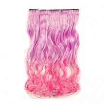 Ombre Colorful Clip in Hair Wavy 02# Pink/Warm Pink 1 Piece