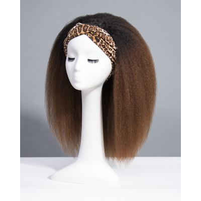 Ombre Kinky Straight Headband Wigs 180% Density #1b/33