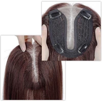 Silk Parline Base Hair Topper Pieces, Real Hair Toppers for Hair Loss or Thinning Hair