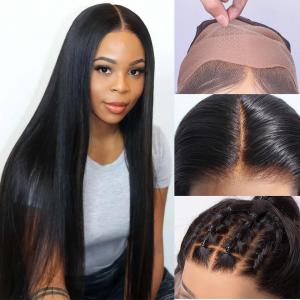 Straight Fake Scalp Lace Front Wigs Bleached Knots Invisible Lace Wigs 8-30Inch