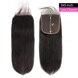 Straight Hair Lace Closure 5x5 Size Unprocessed Human Hair