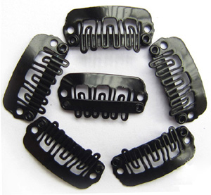 U-insection 2.4cm Black Steel Hair Extension Clips 20pcs