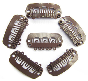 U-insection 2.4cm Brown Steel Hair Extension Clips 20pcs