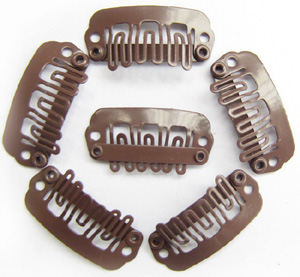 U-insection 2.4cm Light Brown Steel Hair Extension Clips 20pcs